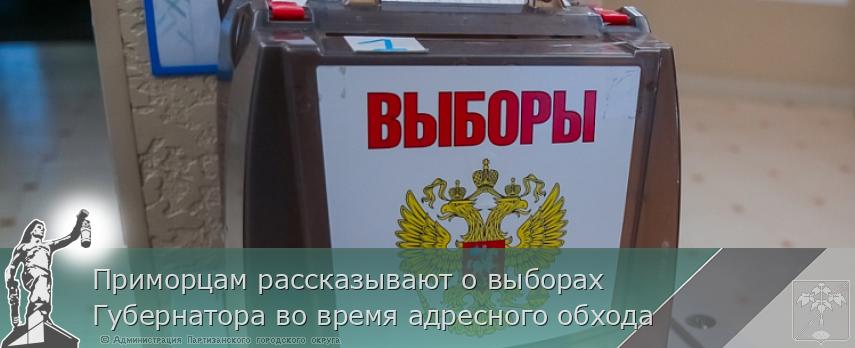 Приморцам рассказывают о выборах Губернатора во время адресного обхода | Администрация муниципального округа город Партизанск Приморского края Официальный сайт Приморцам рассказывают о выборах Губернатора во время адресного обхода | Администрация муниципального округа город Партизанск Приморского края Официальный сайт