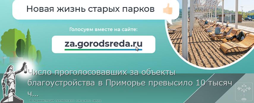 Число проголосовавших за объекты благоустройства в Приморье превысило 10 тысяч человек | Администрация муниципального округа город Партизанск Приморского края Официальный сайт Число проголосовавших за объекты благоустройства в Приморье превысило 10 тысяч человек | Администрация муниципального округа город Партизанск Приморского края Официальный сайт