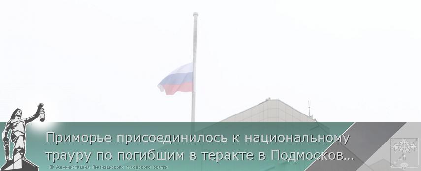 Приморье присоединилось к национальному трауру по погибшим в теракте в Подмосковье | Администрация муниципального округа город Партизанск Приморского края Официальный сайт Приморье присоединилось к национальному трауру по погибшим в теракте в Подмосковье | Администрация муниципального округа город Партизанск Приморского края Официальный сайт