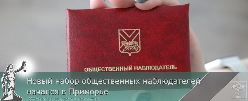 Новый набор общественных наблюдателей начался в Приморье | Администрация муниципального округа город Партизанск Приморского края Официальный сайт Новый набор общественных наблюдателей начался в Приморье | Администрация муниципального округа город Партизанск Приморского края Официальный сайт