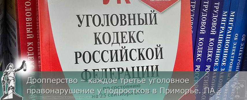 Дропперство – каждое третье уголовное правонарушение у подростков в Приморье. ПАМЯТКА | Администрация муниципального округа город Партизанск Приморского края Официальный сайт