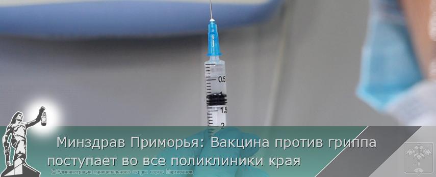   Минздрав Приморья: Вакцина против гриппа поступает во все поликлиники края | Администрация муниципального округа город Партизанск Приморского края Официальный сайт